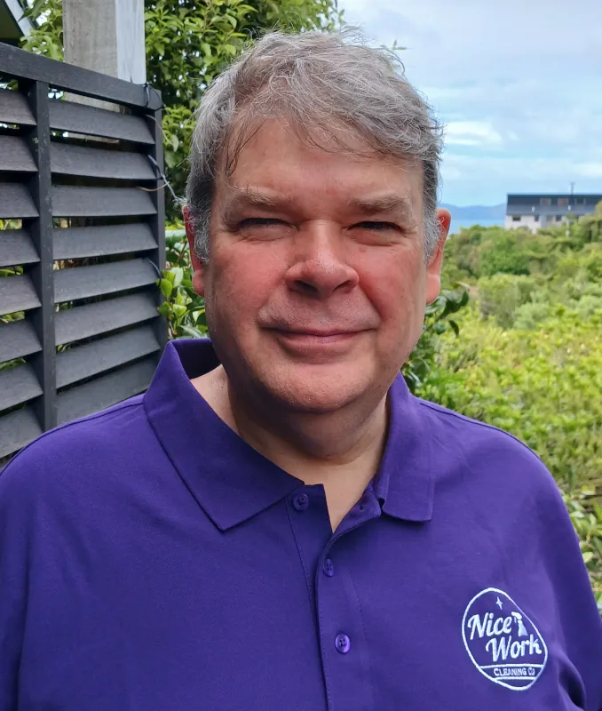Alan, owner of Nice Work Cleaning Co, Lower Hutt